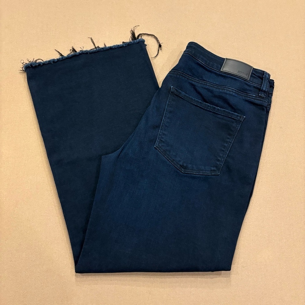 Mavi Women’s Miracle High Rise Wide Leg Cropped Dark Wash Jeans Size 31